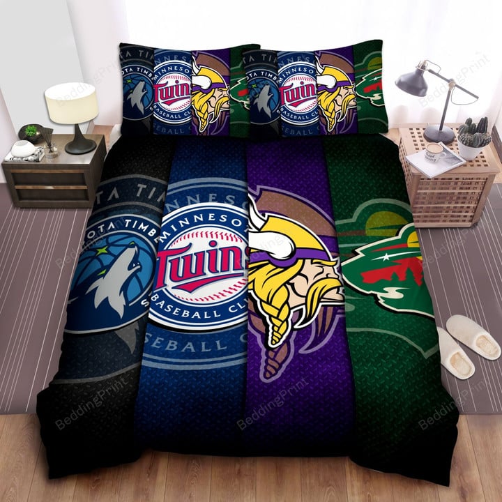 Sports Minnesota Sport Teams Bed Sheet Spread Comforter Duvet Cover Bedding Sets