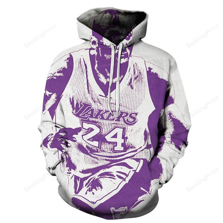Purple Kobe Bryant 3D All Over Print Hoodie, Zip-up Hoodie