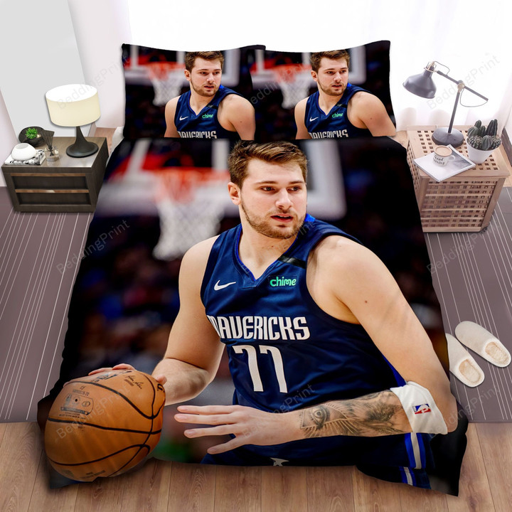 Dallas Mavericks Luka Doncic  Photograph Bed Sheet Spread Comforter Duvet Cover Bedding Sets