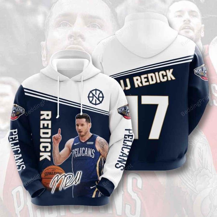 Sports Basketball Nba New Orleans Pelicans Jj Redick 3D All Over Print Hoodie, Zip-up Hoodie