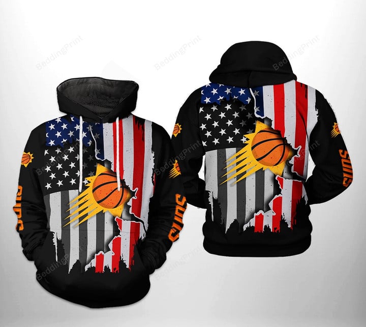 Phoenix Suns NBA US Flag Team 3D All Over Print Hoodie, Zip-up Hoodie