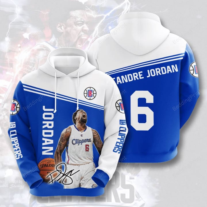 Los Angeles Clippers DeAndre Jordan 3D All Over Print Hoodie, Zip-up Hoodie