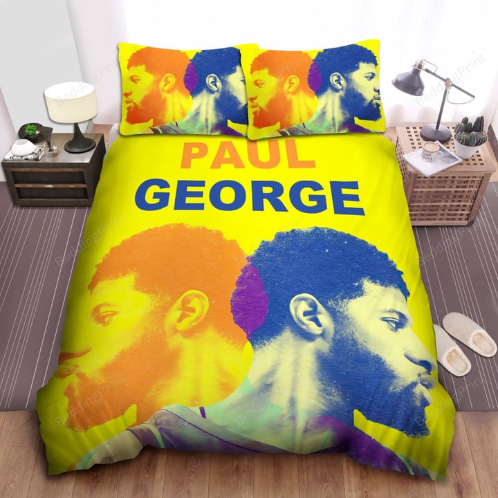 Los Angeles Clippers Paul George Reflection Bed Sheet Spread Comforter Duvet Cover Bedding Sets