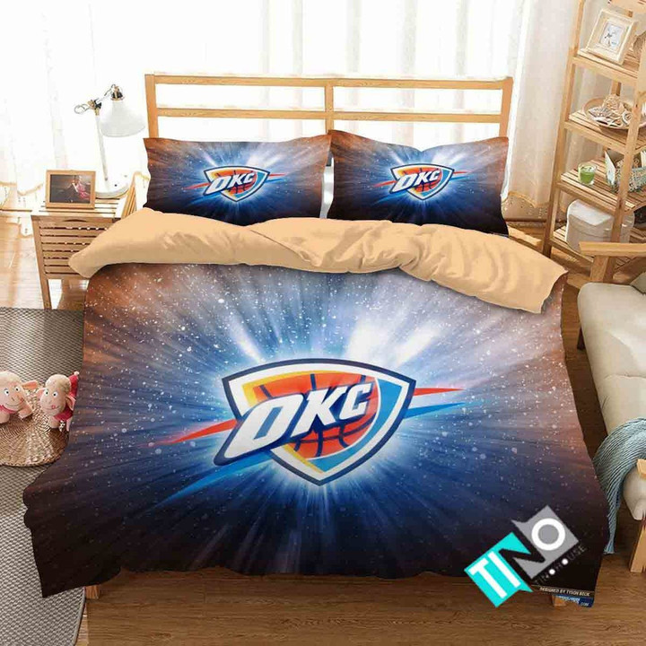 Nba Oklahoma City Thunder 3 Logo 3d Duvet Cover Bedding Sets