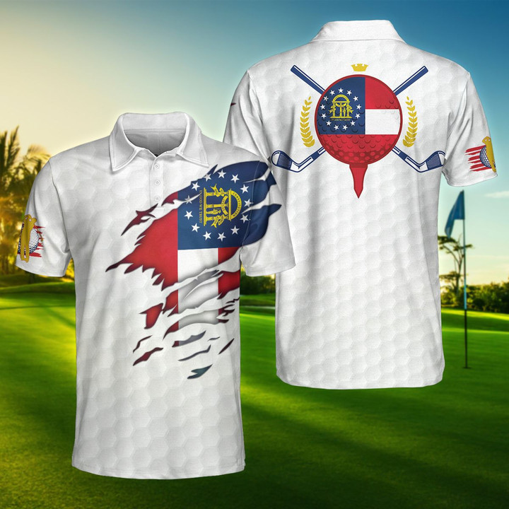 Georgia Flag Golfer Unisex Polo Shirt