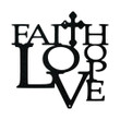 Faith, Love, Hope with Cross Wall Art