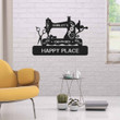 Personalized Sewing Machine Happy Place Metal Sign Art