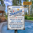 Personalized Swimming Pool Welcome To Our Paradise Custom Classic Metal Signs