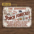 Personalized Porch Forecast Sunny With A Chance Custom Classic Metal Signs