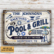 Personalized Pool Grilling Life Is Better At The Pool Custom Classic Metal Signs