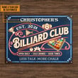 Personalized Billiard Club Cold Drinks Good Times Neon Custom Classic Metal Signs
