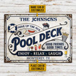 Personalized Pool Deck Blue Soak Up The Sun Music Custom Classic Metal Signs