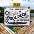Personalized Pool Deck Blue Soak Up The Sun Music Custom Classic Metal Signs