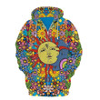 Hippie Sun & Moon Zip Hoodie Crewneck Sweatshirt T-Shirt 3D All Over Print For Men And Women
