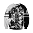Bone Reaper Black and White Zip Hoodie Crewneck Sweatshirt T-Shirt 3D All Over Print For Men And Women