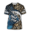 Trout Fishing Zip Hoodie Crewneck Sweatshirt T-Shirt 3D All Over Print For Men And Women