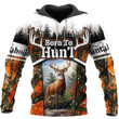 Born To Hunt Zip Hoodie Crewneck Sweatshirt T-Shirt 3D All Over Print For Men And Women