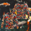 Koi Fish On Skin Zip Hoodie Crewneck Sweatshirt T-Shirt 3D All Over Print For Men And Women