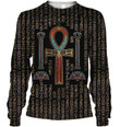 Egyptian Cross Zip Hoodie Crewneck Sweatshirt T-Shirt 3D All Over Print For Men And Women