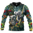 Koala Zip Hoodie Crewneck Sweatshirt T-Shirt 3D All Over Print For Men And Women