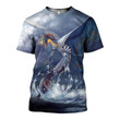 Blue Dragon Zip Hoodie Crewneck Sweatshirt T-Shirt 3D All Over Print For Men And Women