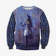 Anubis Face Blue Zip Hoodie Crewneck Sweatshirt T-Shirt 3D All Over Print For Men And Women
