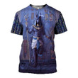 Anubis Face Blue Zip Hoodie Crewneck Sweatshirt T-Shirt 3D All Over Print For Men And Women