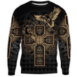 Viking Odin's Celtic Raven Zip Hoodie Crewneck Sweatshirt T-Shirt 3D All Over Print For Men And Women