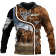 Highland Cattle Cow Zip Hoodie Crewneck Sweatshirt T-Shirt 3D All Over Print For Men And Women