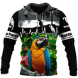 Love Macaw Parrot Zip Hoodie Crewneck Sweatshirt T-Shirt 3D All Over Print For Men And Women