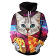 Pizza Cat Zip Hoodie Crewneck Sweatshirt T-Shirt 3D All Over Print For Men And Women