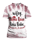 Wifey Mama Bear Boss Babe Zip Hoodie Crewneck Sweatshirt T-Shirt 3D All Over Print For Men And Women