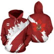 Canadian Maple Leaf Red Unique Design Zip Hoodie Crewneck Sweatshirt T-Shirt 3D All Over Print For Men And Women