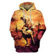 Bull Riding Zip Hoodie Crewneck Sweatshirt T-Shirt 3D All Over Print For Men And Women