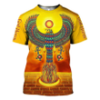 Egyptian Falcon Zip Hoodie Crewneck Sweatshirt T-Shirt 3D All Over Print For Men And Women
