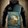 Bass Fishing Zip Hoodie Crewneck Sweatshirt T-Shirt 3D All Over Print For Men And Women