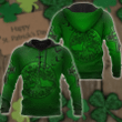 Irish St.Patrick Tree Of Life Zip Hoodie Crewneck Sweatshirt T-Shirt 3D All Over Print For Men And Women