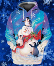 Snowman Zip Hoodie Crewneck Sweatshirt T-Shirt 3D All Over Print For Men And Women