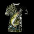 Bass Fishing Camo Zip Hoodie Crewneck Sweatshirt T-Shirt 3D All Over Print For Men And Women