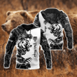 Bear Tatoo Black White Zip Hoodie Crewneck Sweatshirt T-Shirt 3D All Over Print For Men And Women