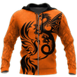 Orange Dragon Zip Hoodie Crewneck Sweatshirt T-Shirt 3D All Over Print For Men And Women