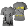 Playing Clarinet  Zip Hoodie Crewneck Sweatshirt T-Shirt 3D All Over Print For Men And Women