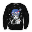 Cat Astronaut Zip Hoodie Crewneck Sweatshirt T-Shirt 3D All Over Print For Men And Women