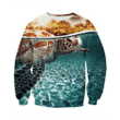 Sea Turtle Zip Hoodie Crewneck Sweatshirt T-Shirt 3D All Over Print For Men And Women