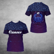 Cancer Zodiac Zip Hoodie Crewneck Sweatshirt T-Shirt 3D All Over Print For Men And Women