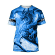 Blue Dragon Zip Hoodie Crewneck Sweatshirt T-Shirt 3D All Over Print For Men And Women