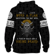 Viking Beard Zip Hoodie Crewneck Sweatshirt T-Shirt 3D All Over Print For Men And Women