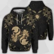 Pisces Golden Zodiac Zip Hoodie Crewneck Sweatshirt T-Shirt 3D All Over Print For Men And Women