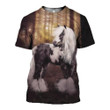 Horse Zip Hoodie Crewneck Sweatshirt T-Shirt 3D All Over Print For Men And Women