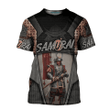 Warrior Samurai Zip Hoodie Crewneck Sweatshirt T-Shirt 3D All Over Print For Men And Women